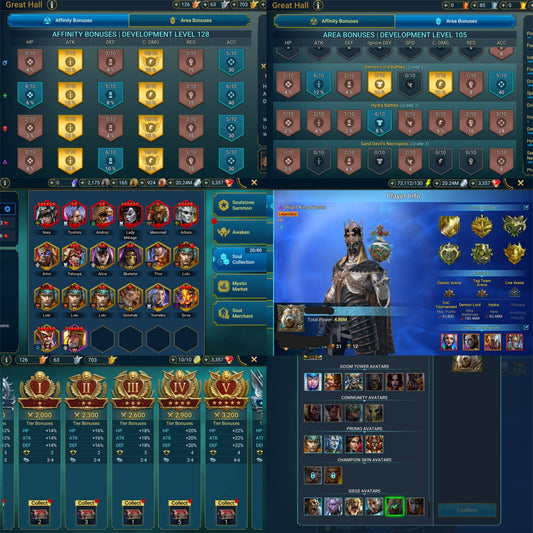 Mid-Game!2 Mythic 68 Legend!Krixia,Gharol,Narses,Valkanen,Archer,Warlord,2xHarima,Rotos!High resources!Shards+Soulstones!70K Energy!3K Gems!Changeable Mail!