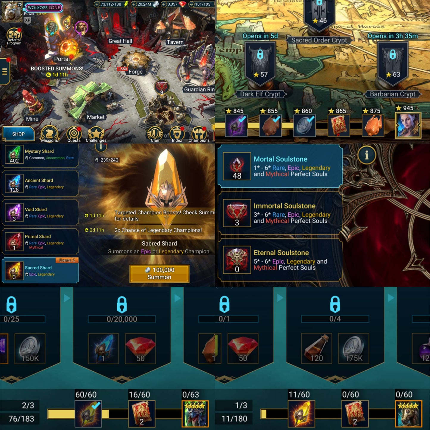Mid-Game!2 Mythic 68 Legend!Krixia,Gharol,Narses,Valkanen,Archer,Warlord,2xHarima,Rotos!High resources!Shards+Soulstones!70K Energy!3K Gems!Changeable Mail!